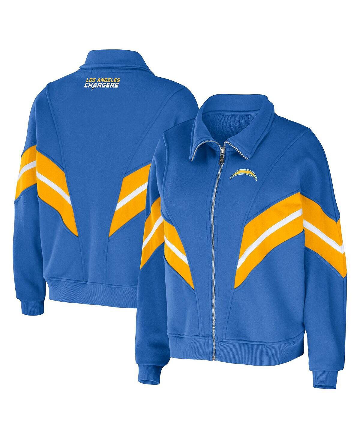 

Женская пудрово-синяя куртка с молнией во всю длину в полоску Los Angeles Chargers Yarn Dye Stripe WEAR by Erin Andrews, Синий, Женская пудрово-синяя куртка с молнией во всю длину в полоску Los Angeles Chargers Yarn Dye Stripe WEAR by Erin Andrews