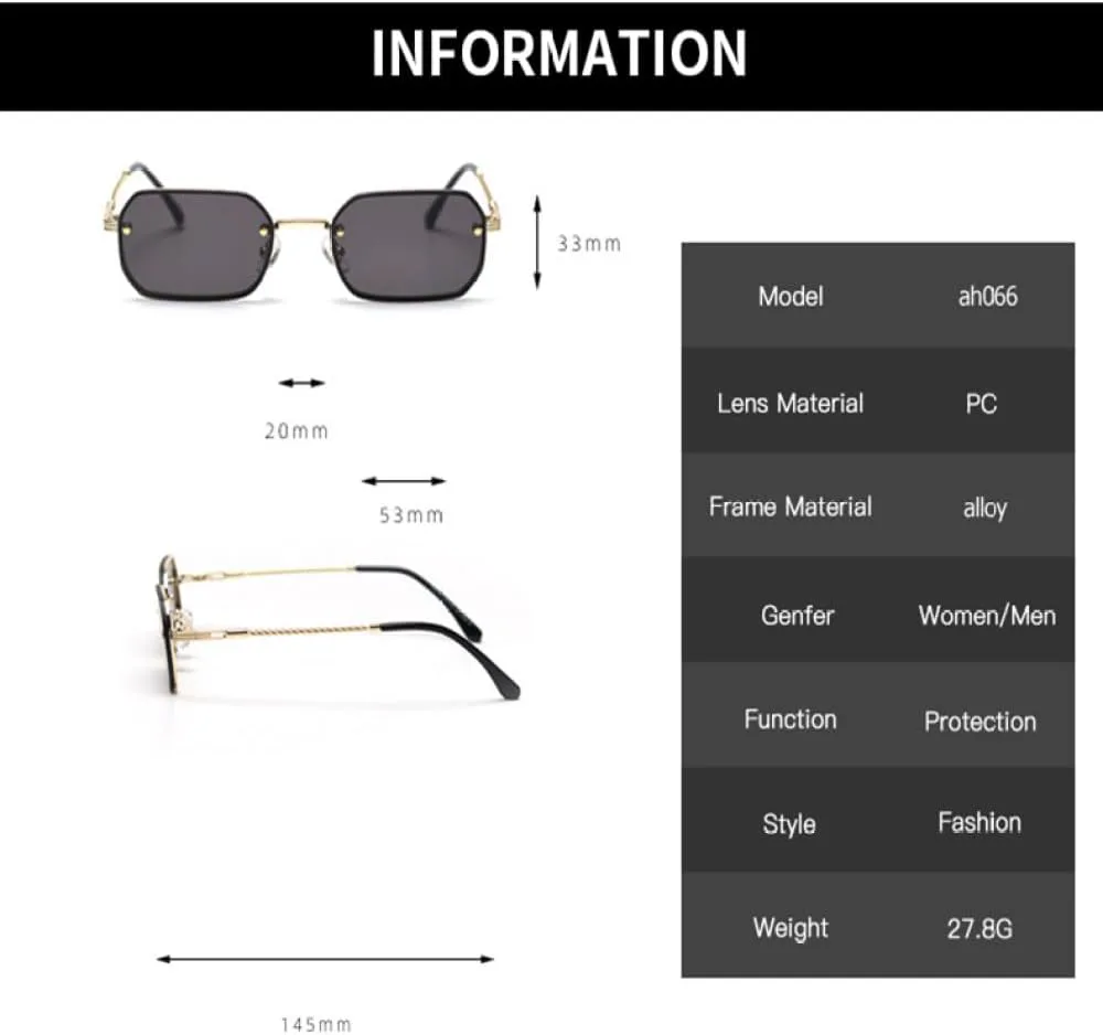 

Женские солнцезащитные очки без оправы, модель 2027 года. Модные черные солнцезащитные очки для женщин в винтажном стиле с защитой от ультрафиолета UV400 MTZJH, Black