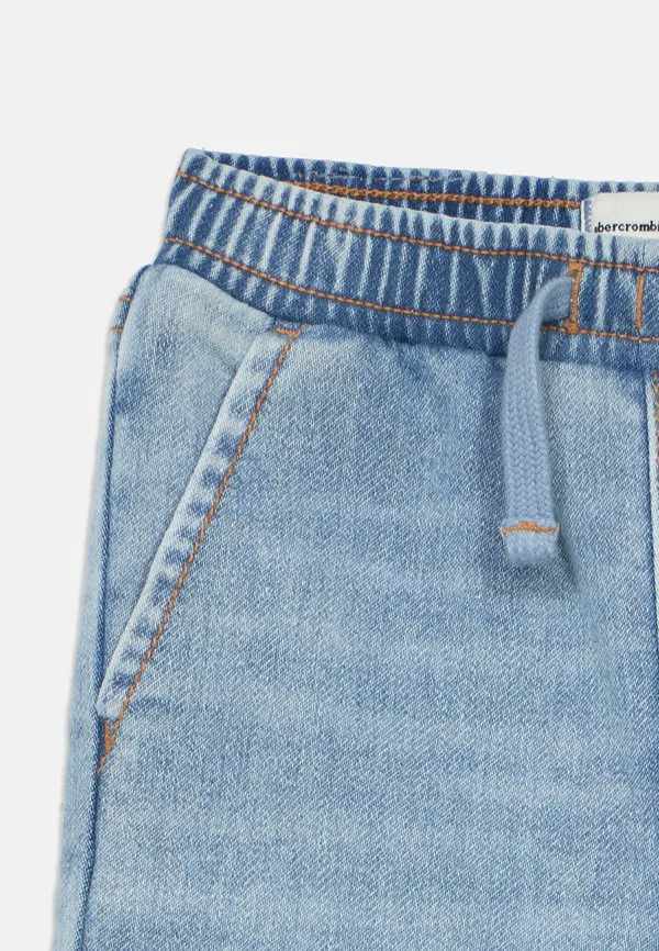 Джинсы прямого кроя унисекс dobby Abercrombie & Fitch, Mottled Light Blue — фото 3