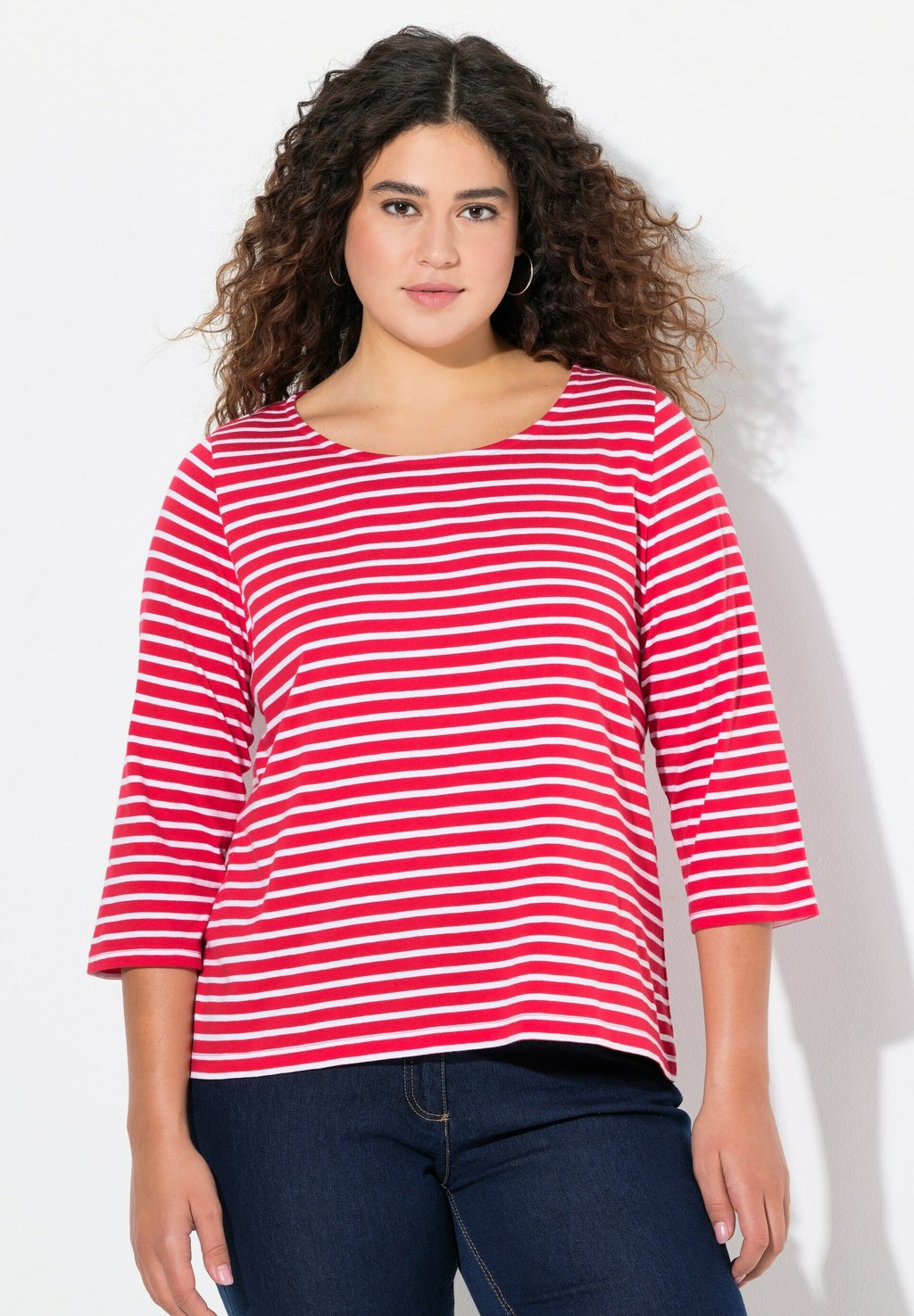 

Топ с длинными рукавами STRIPED 3/4 SLEEVE Ulla Popken, светло-розовый