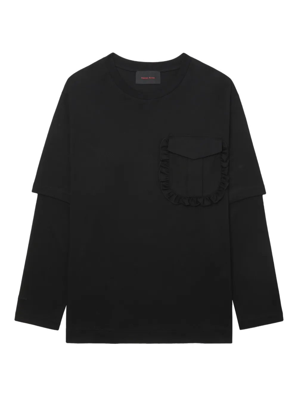 

Многослойная футболка с оборками Simone Rocha, черный