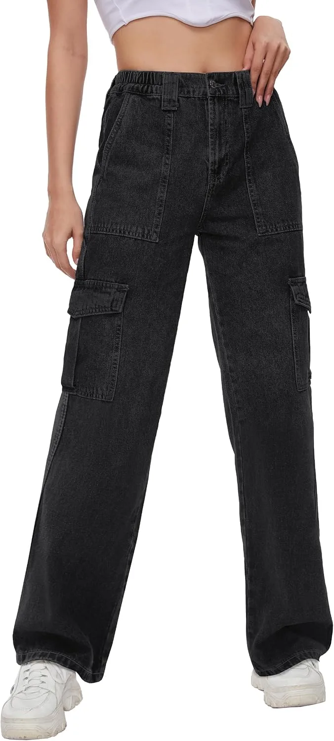 

Tapata Women's Cargo Jeans Straight Leg Denim Relaxed Pants