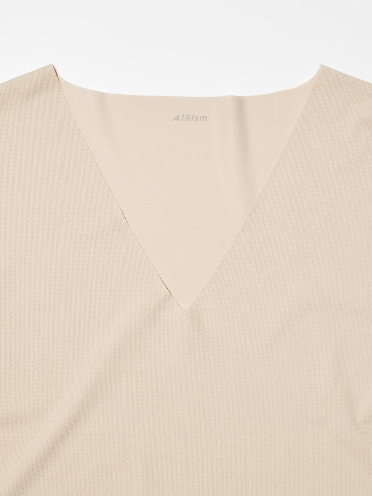Футболка Uniqlo Airism Mesh с V-образным вырезом, белая — фото 4