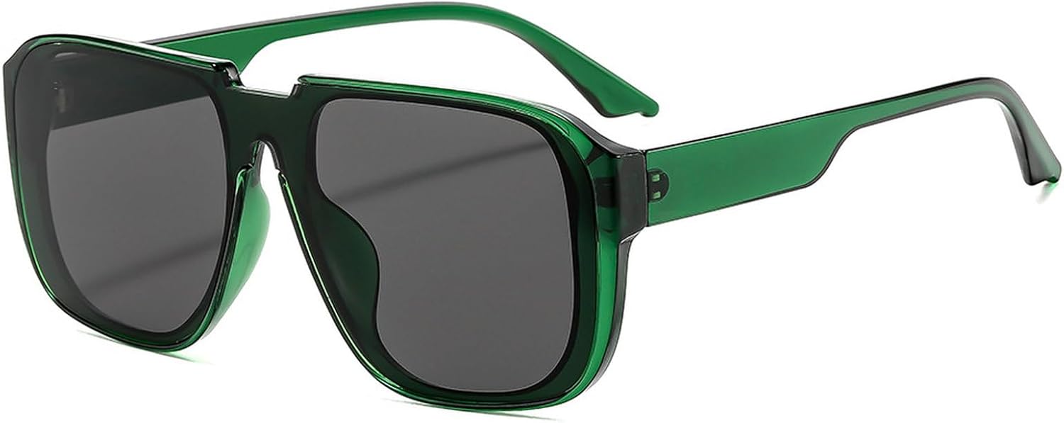 

Модные квадратные солнцезащитные очки-пилот для женщин, стильные дизайнерские солнцезащитные очки цвета шампанского для мужчин, винтажные очки 70-х годов mincl, Black Green