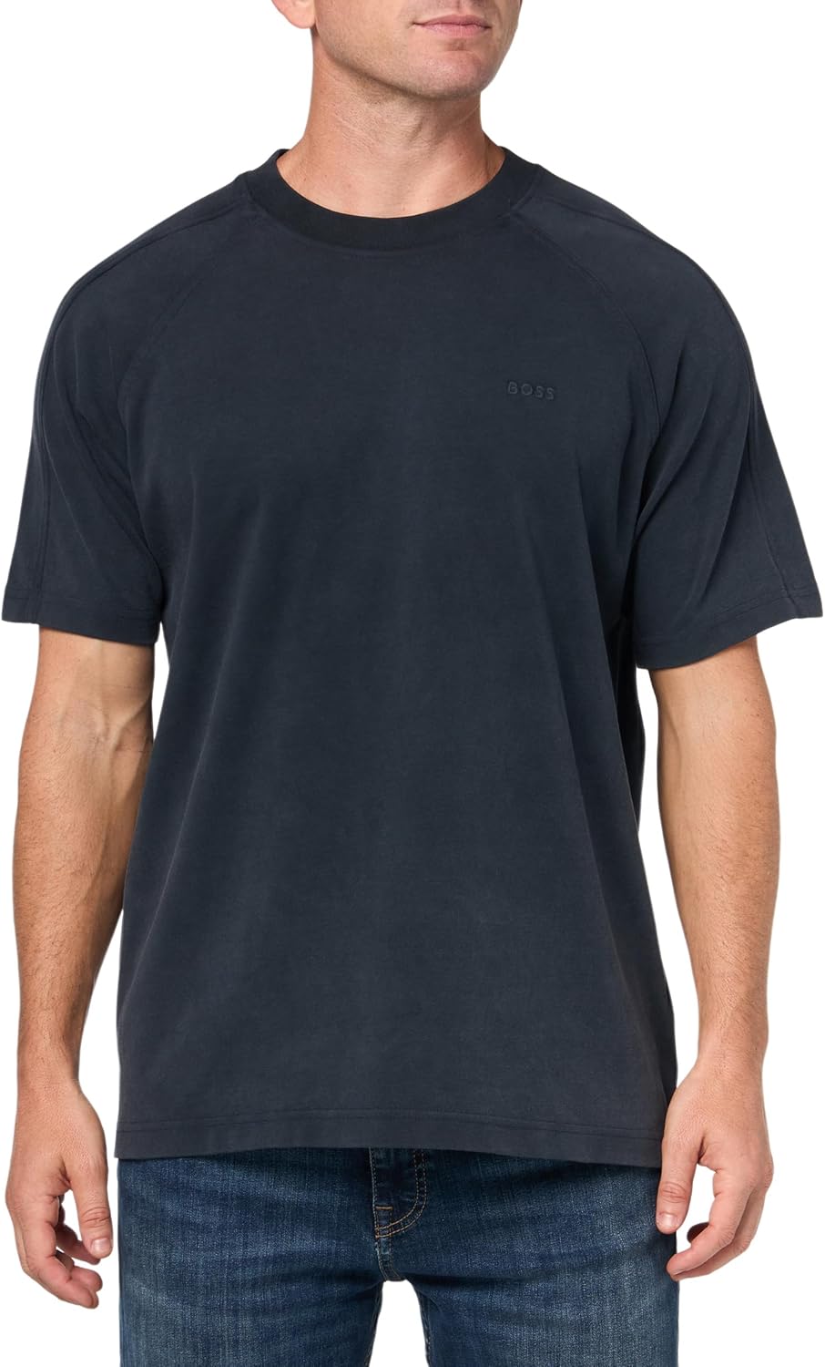 

BOSS мужская футболка Concrete Cotton с коротким рукавом, Dark Sky