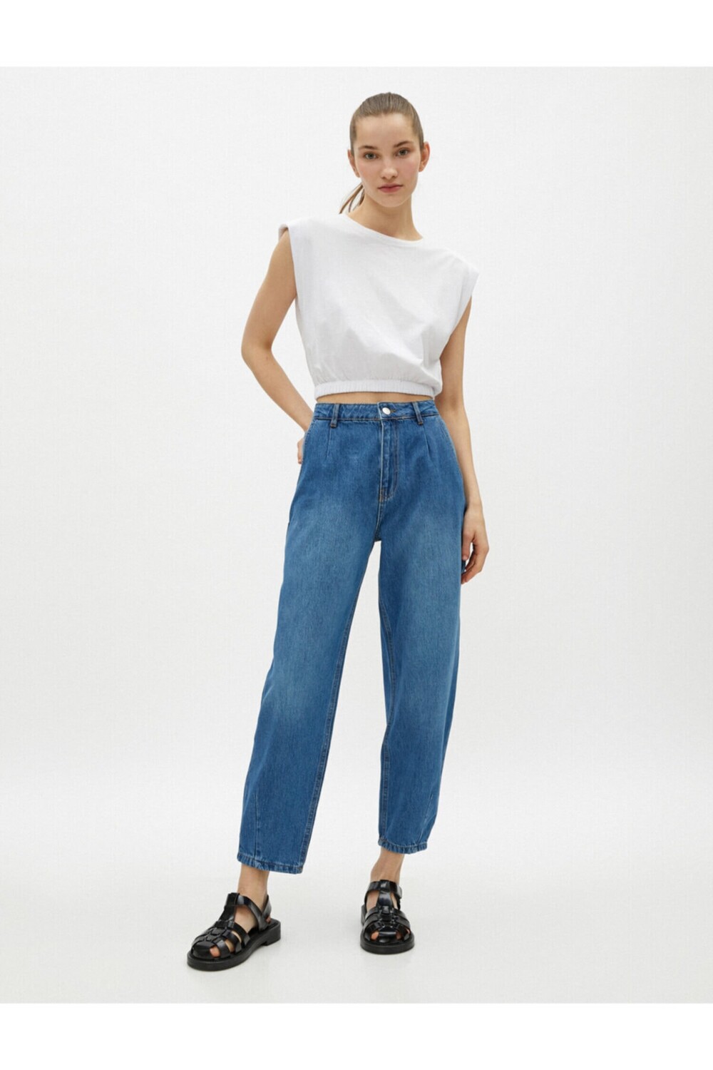 

Женские легкие брюки цвета индиго Koton, темно-синий