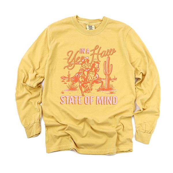

Yee haw state of mind garment dyed лонгслив Simply Sage Market, Mustard