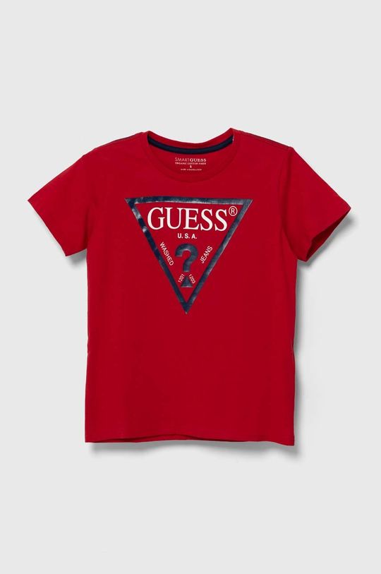 

Хлопковая футболка для детей Guess, красный