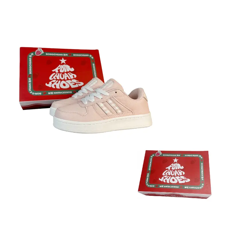 

Rongchuan Скользоустойчивые, износостойкие, дышащие, увеличивающие рост низкие скейтерские кроссовки унисекс розовые, цвет Pink