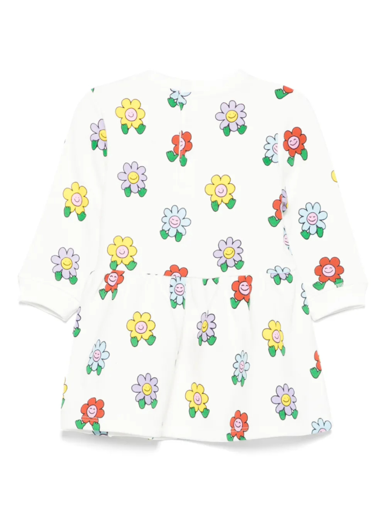 Платье с длинными рукавами и цветочным принтом Stella McCartney Kids, белый — фото 2