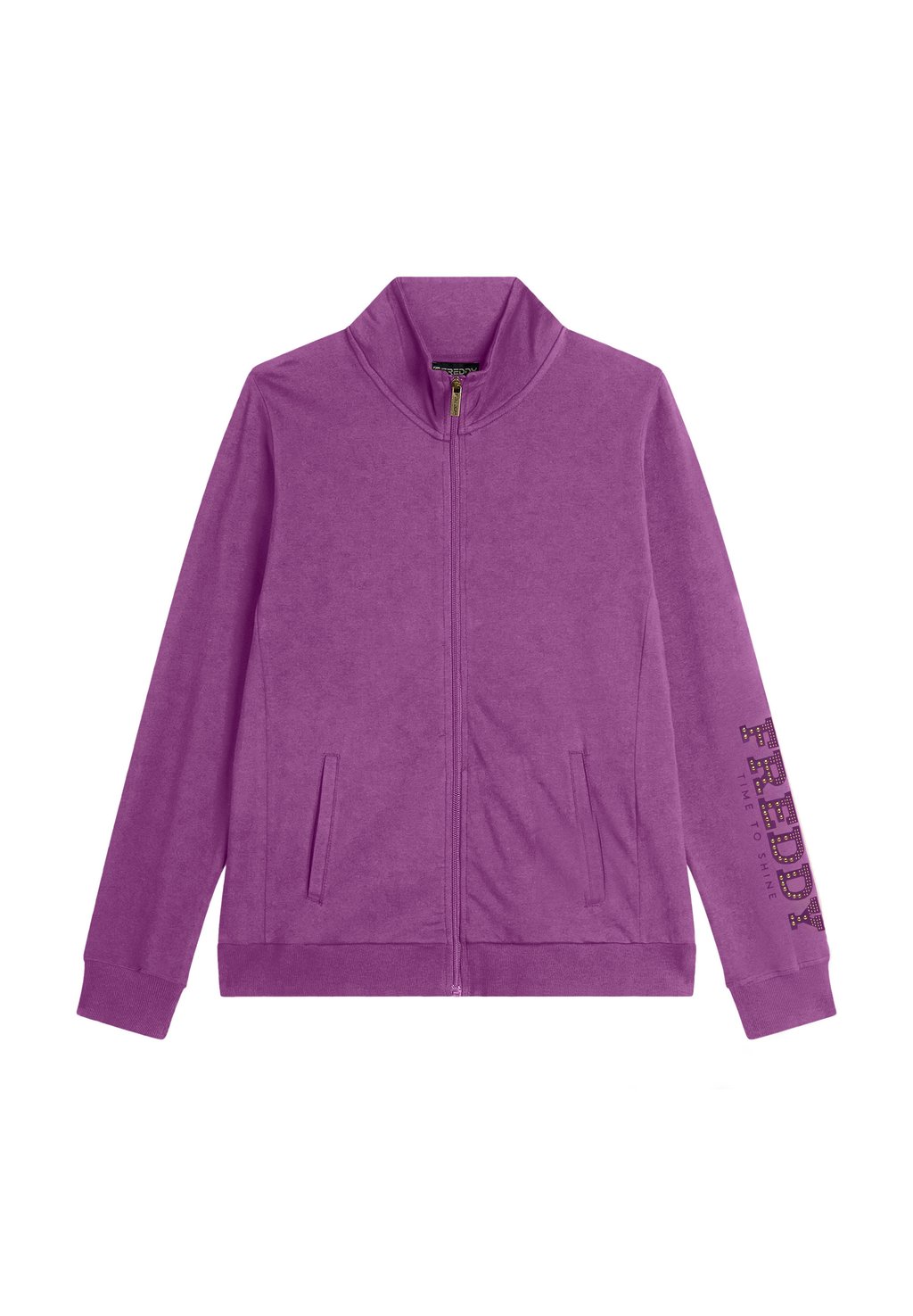 

Толстовка на молнии COLLO ALTO E LOGO CON PERLINE DORATE Freddy, цвет Cattleya Orchid