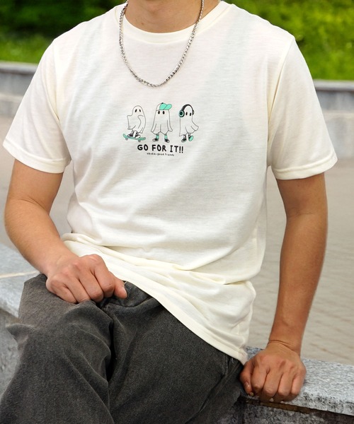 

Футболка с принтом, защита от УФ, технология охлаждения Burner, GROOVY STORE, кремовый