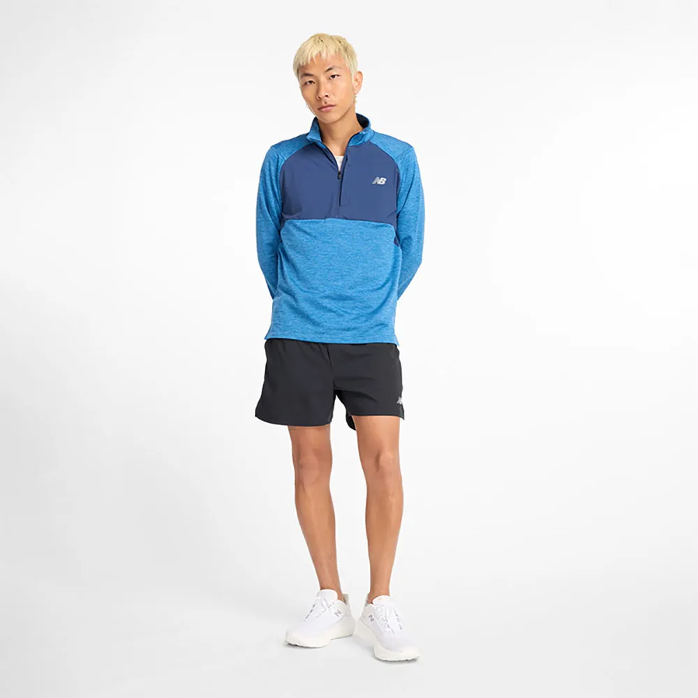 

Футболка New Balance Athletics Heat Grid half zip long sleeve, синий