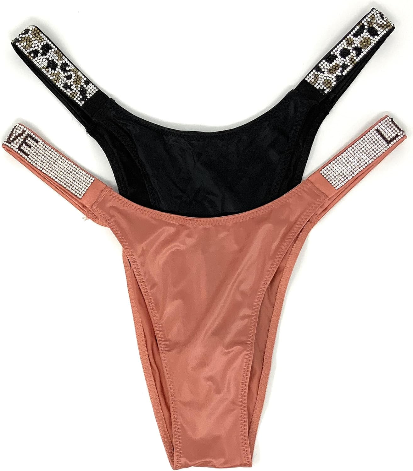 

Бразильские трусики Victoria's Secret, комплект из 2 шт., Black Leopard/Brandied Peach Love