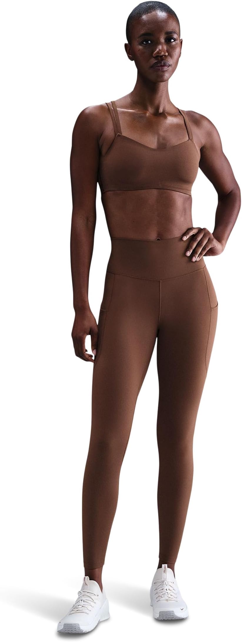 

Женские леггинсы 7/8 с высокой талией и карманами Nike, Fauna Brown