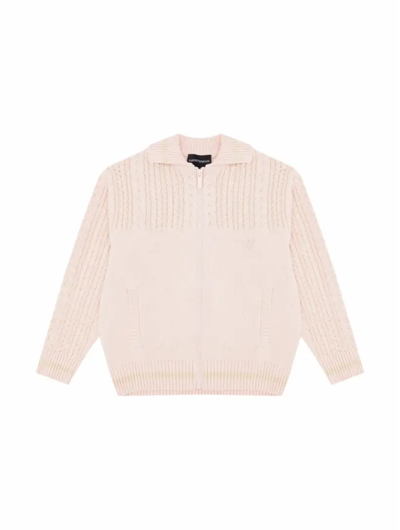 

Хлопковый кардиган с логотипом EMPORIO ARMANI, розовый