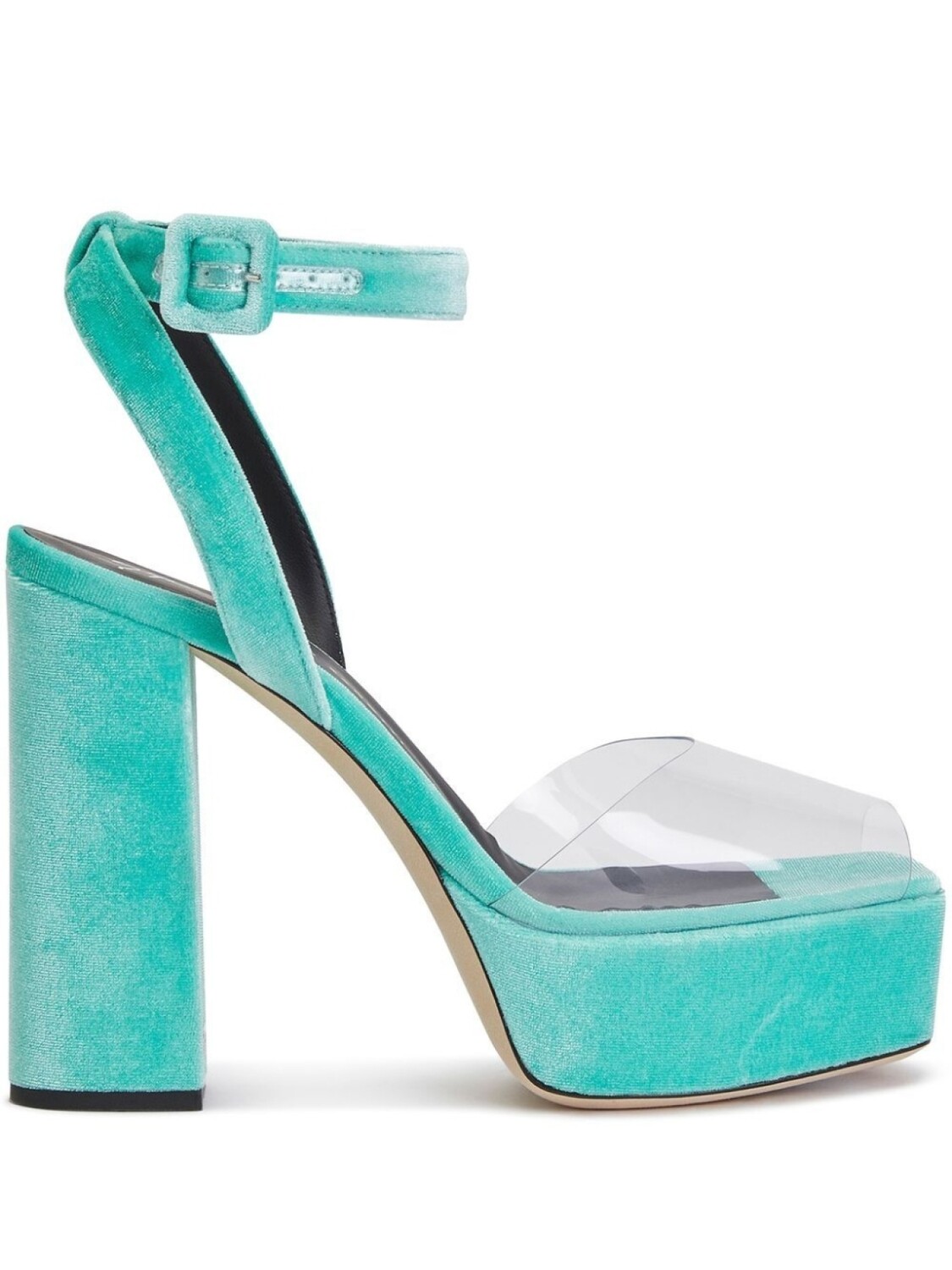 Giuseppe Zanotti бархатные босоножки на платформе, синий