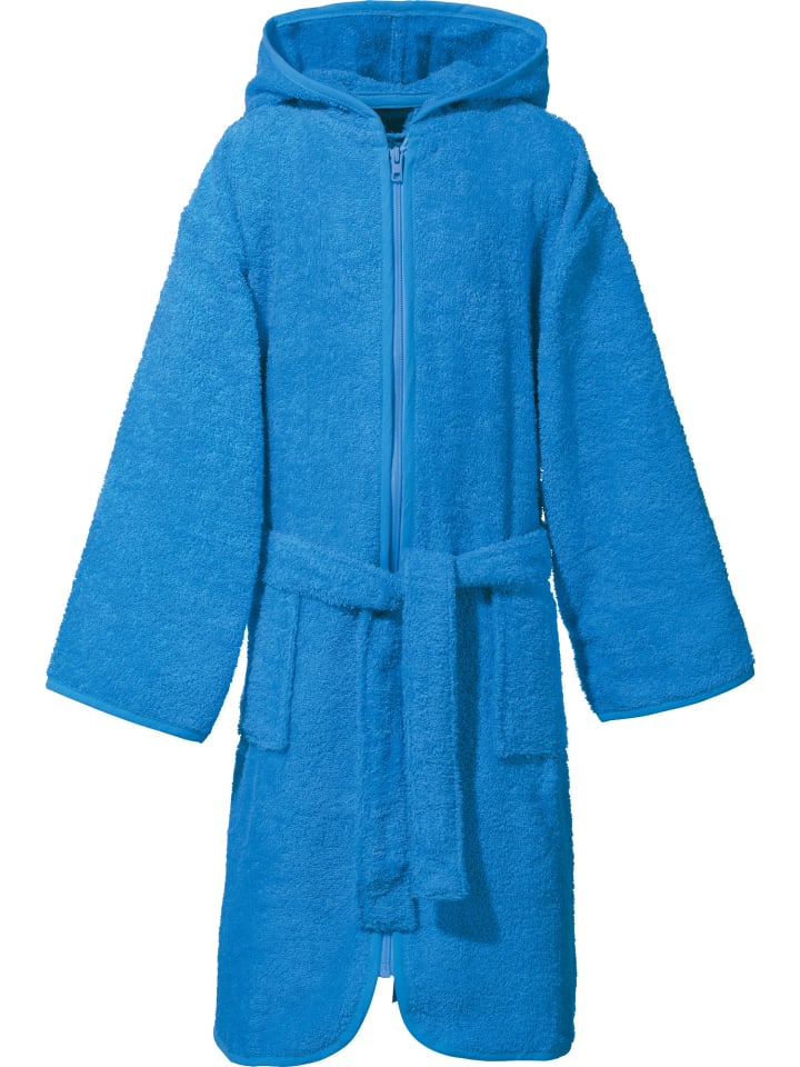 

Erwin Müller Детский банный халат с капюшоном из махровой ткани, синий