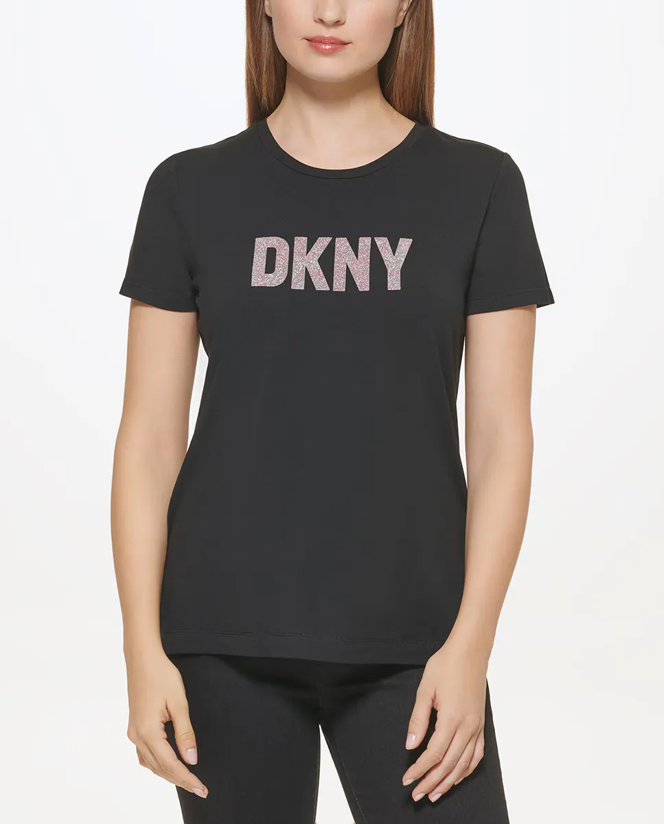 

Женская футболка с круглым вырезом и короткими рукавами DKNY, черный