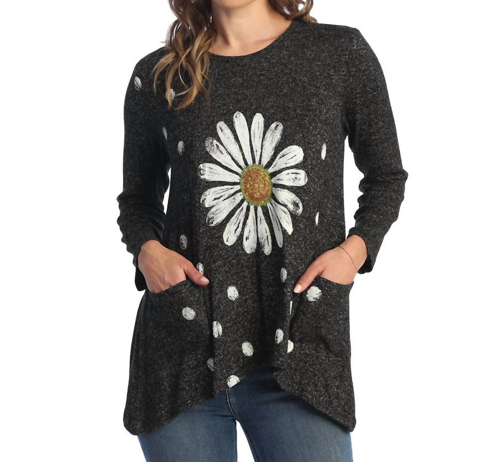 

Мягкий трикотажный топ с накладными карманами Happy Days - Plus, черный Jess & Jane, черный