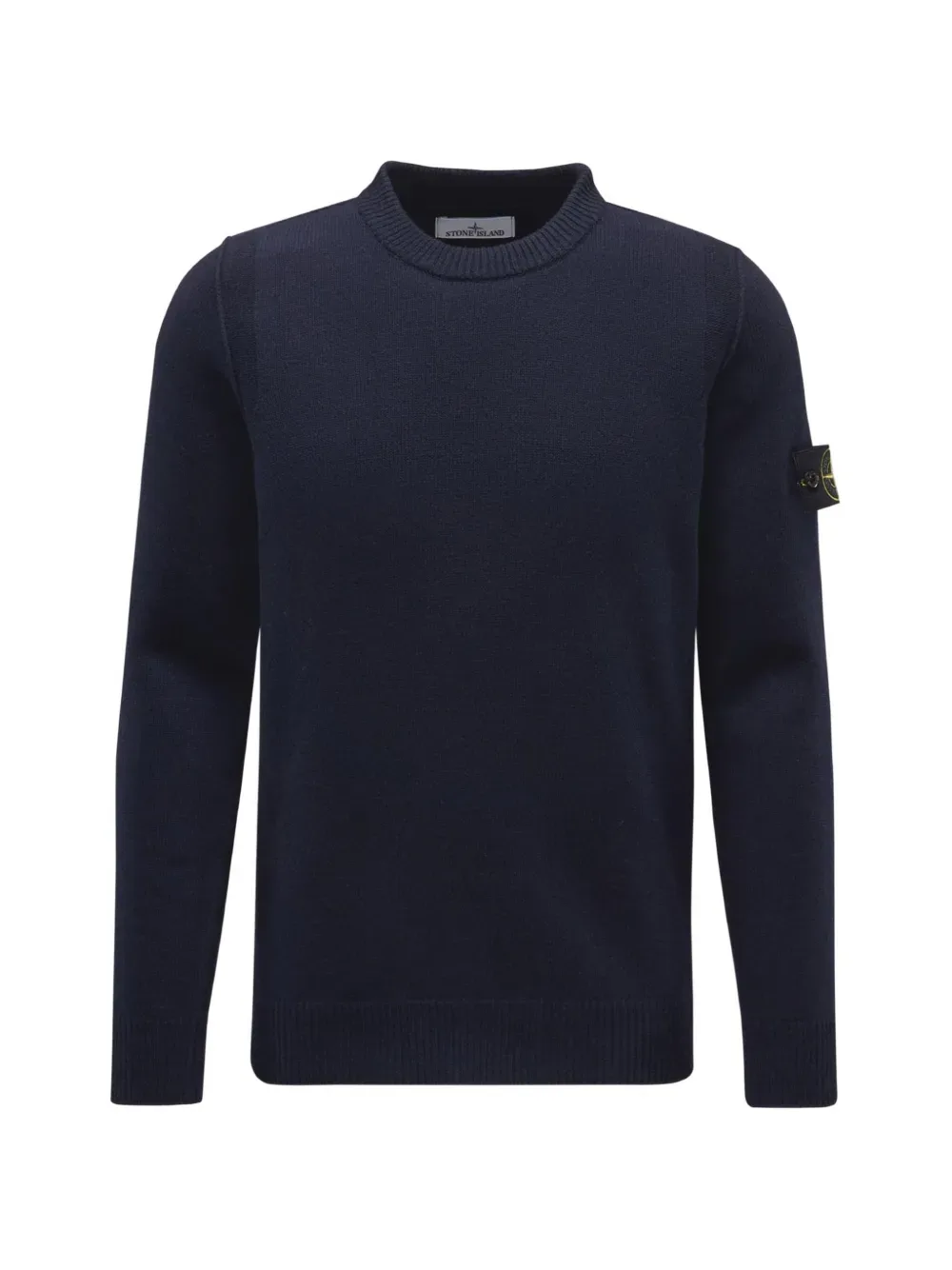Свитер с нашивкой и круглым вырезом Stone Island, синий