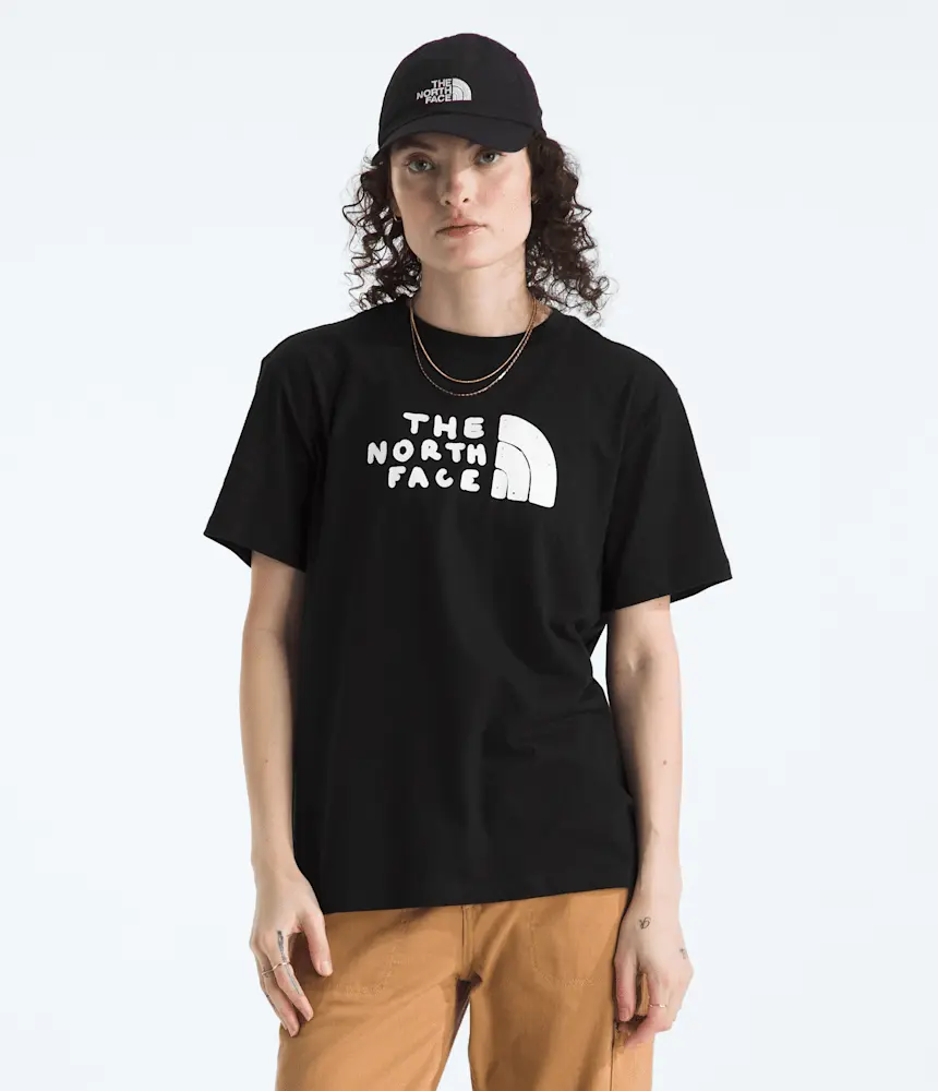 

Женская футболка с короткими рукавами и полукруглым вырезом Evolution Sketch Logo - графика The North Face, TNF Black
