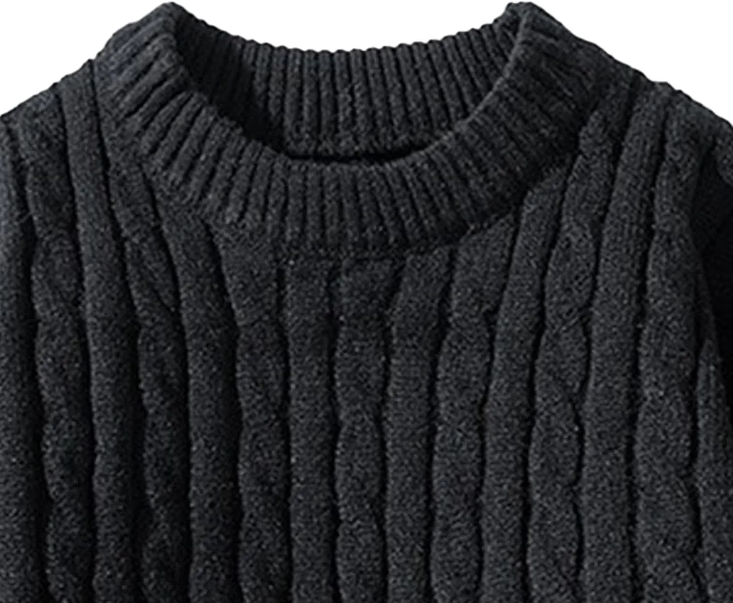 Mens Fit Knitted Pullover Loose Retro Solid Color Winter O-Neck Sweater Casual Loose Knit Sweaters Men — фото 4