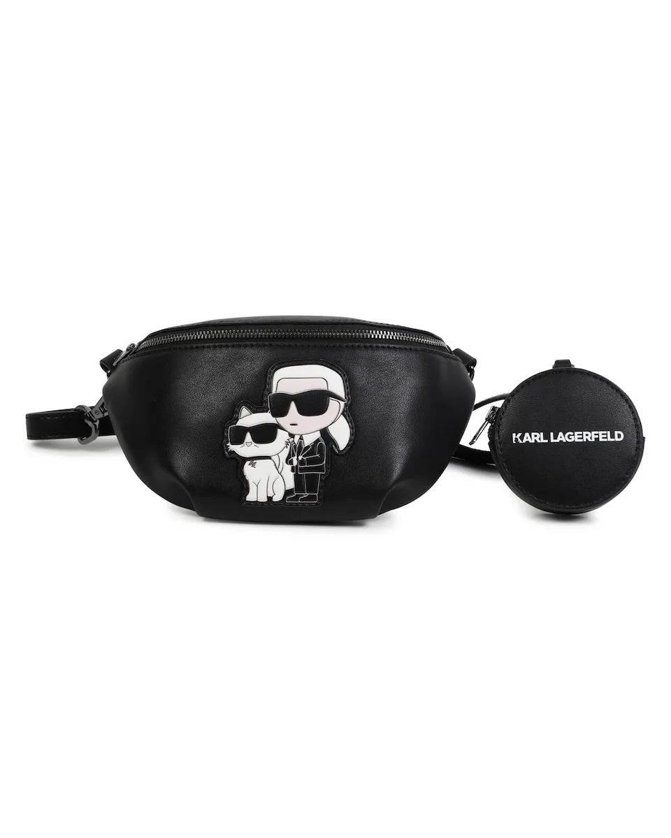 

Набор поясной сумки и детской сумочки на молнии Karl Lagerfeld Kids, черный