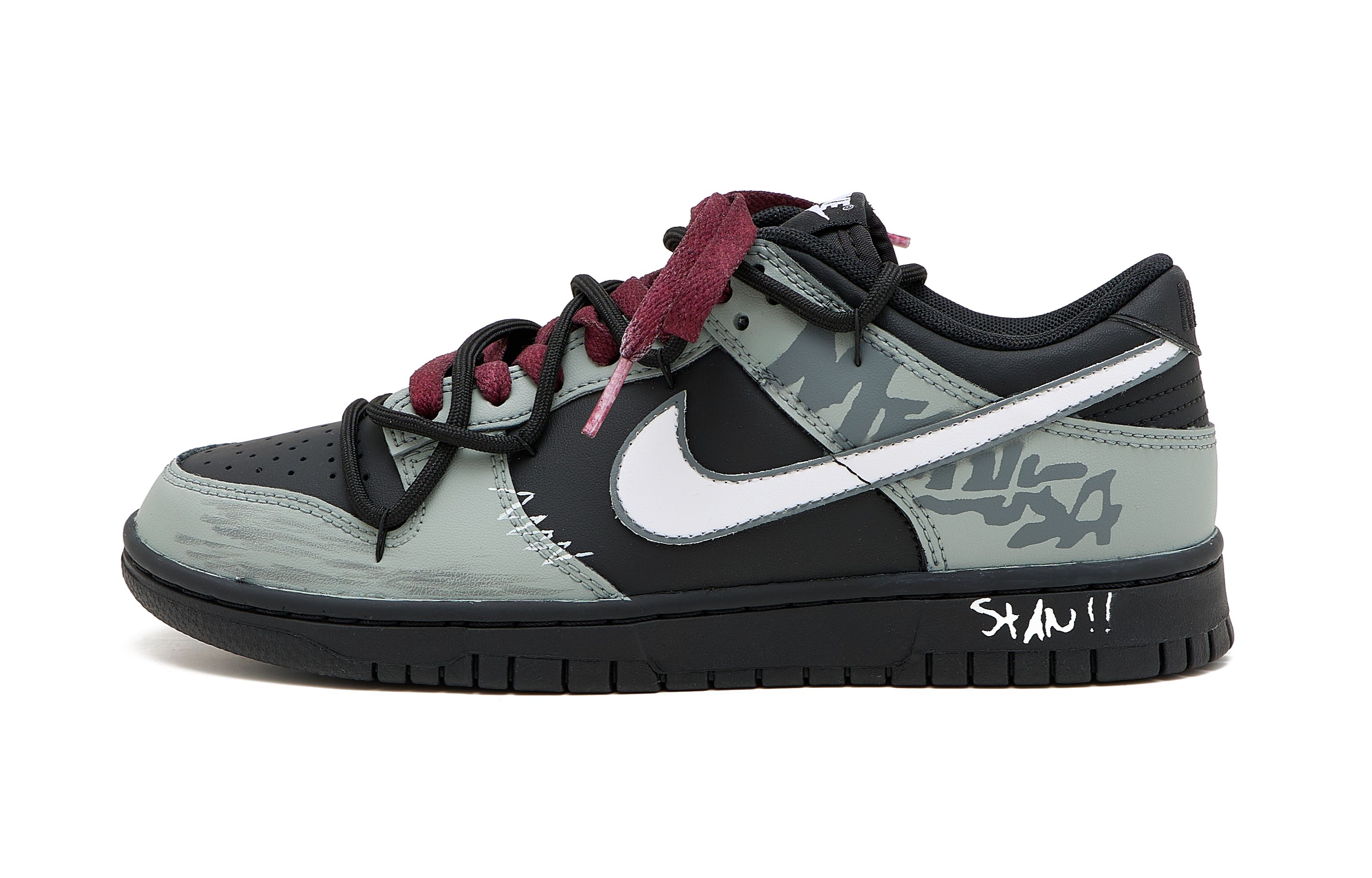 

Nike Мужские низкие скейтбордные кроссовки Dunk Night Walker SAML, серо-зеленые