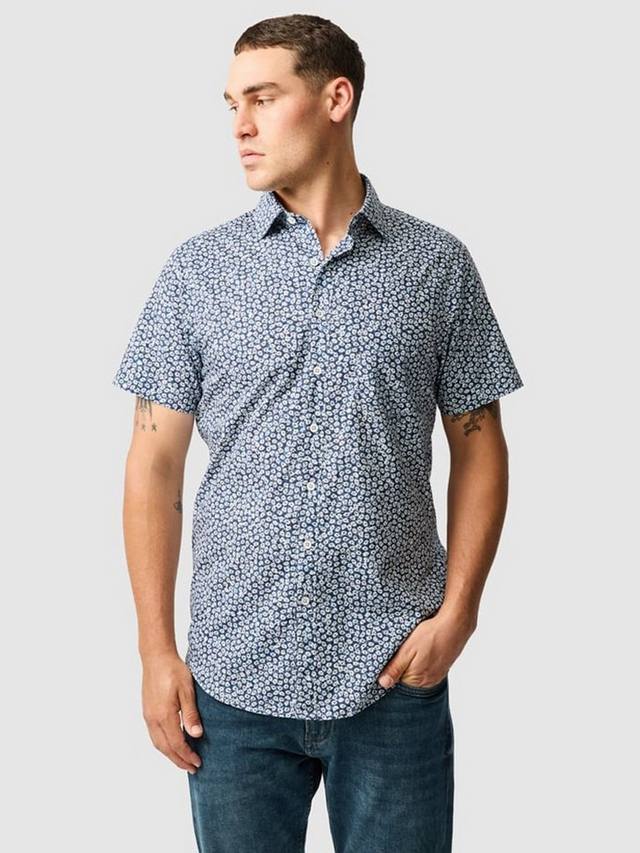 

Bentham флористическая хлопковая рубашка с короткими рукавами Slim Fit Rodd & Gunn, Cornflower