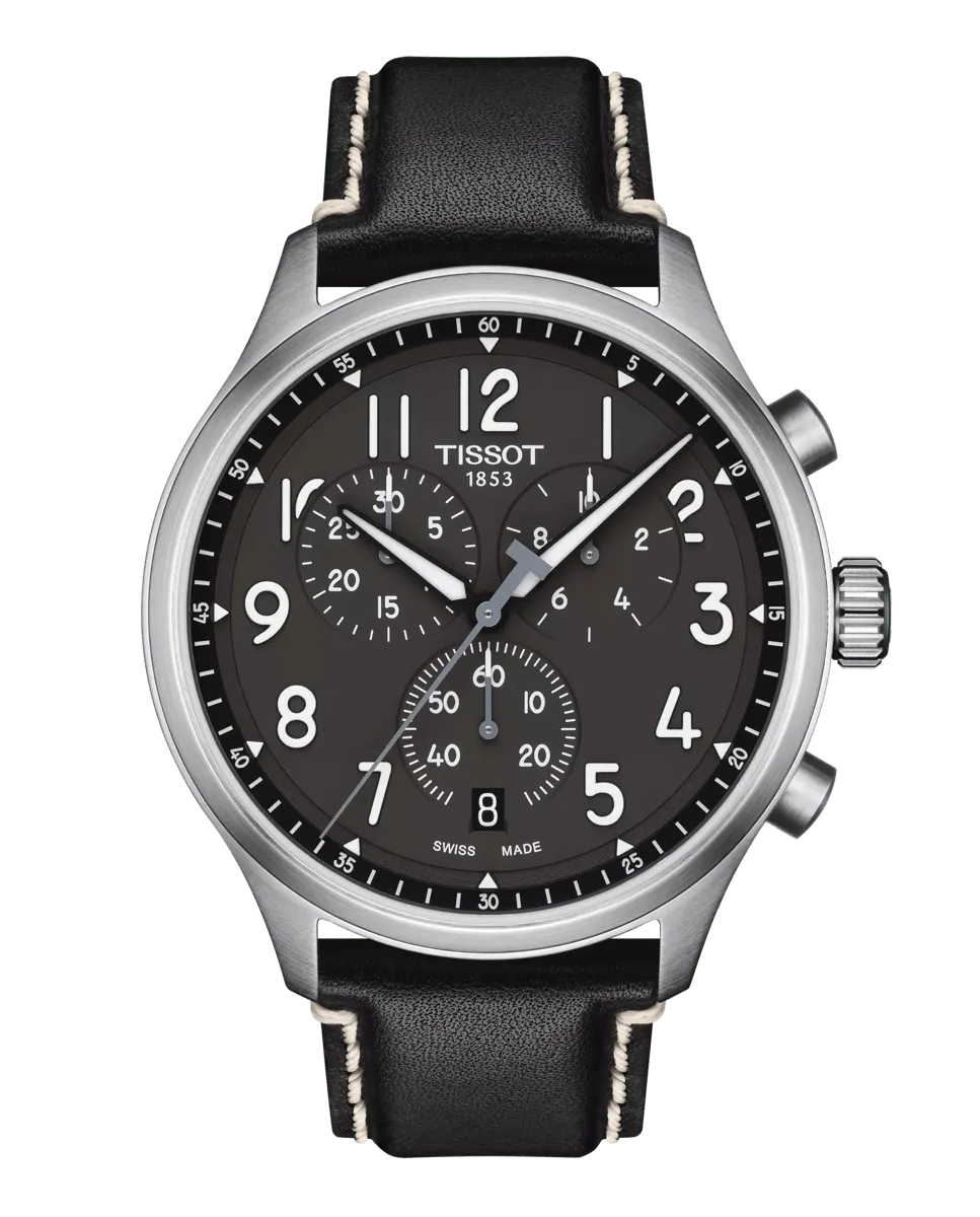 

Мужские часы Chrono XL collection в черной коже Tissot, черный