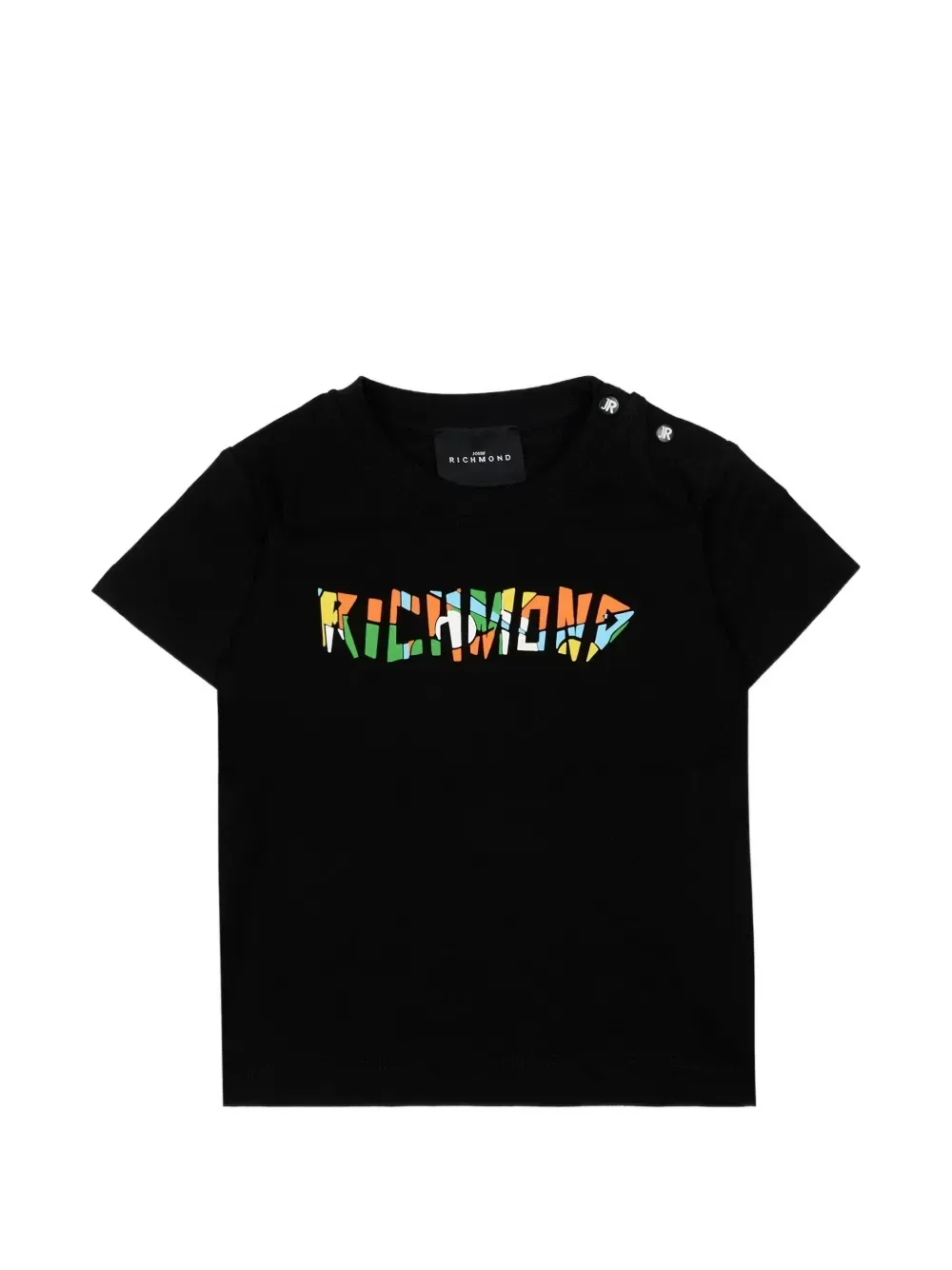 Футболка с ярким принтом John Richmond Junior, черный
