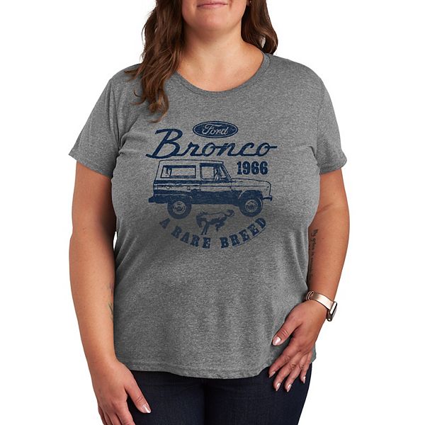 

Футболка с принтом Ford Vintage Bronco Rare Breed, plus size Licensed Character, Heather Gray