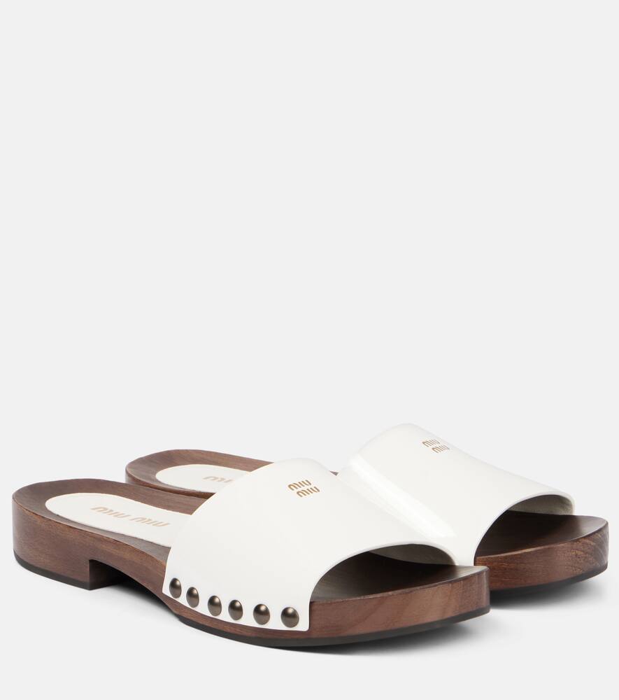 Лакированные клоги Miu Miu, Bianco