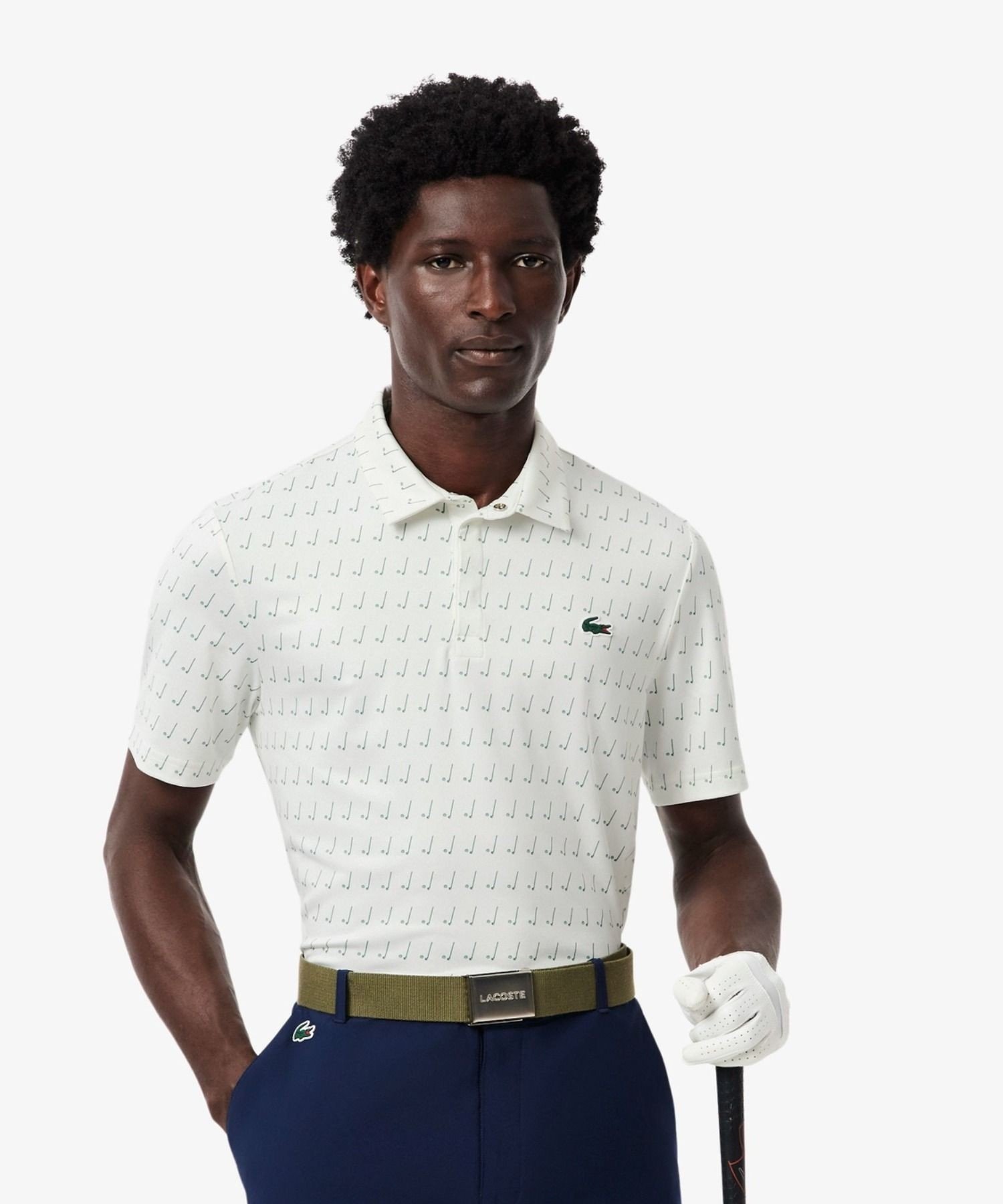 Футболка-поло LACOSTE Ultra Dry, градиентный принт, Off white