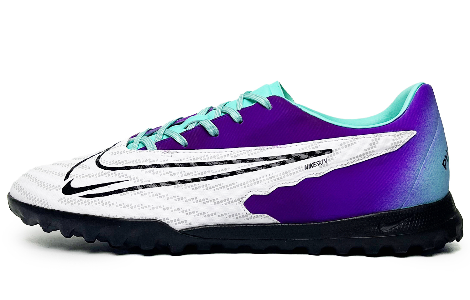 

Nike Футбольные бутсы Phantom GX унисекс низкие фиолетово-бело-черные, цвет Purple