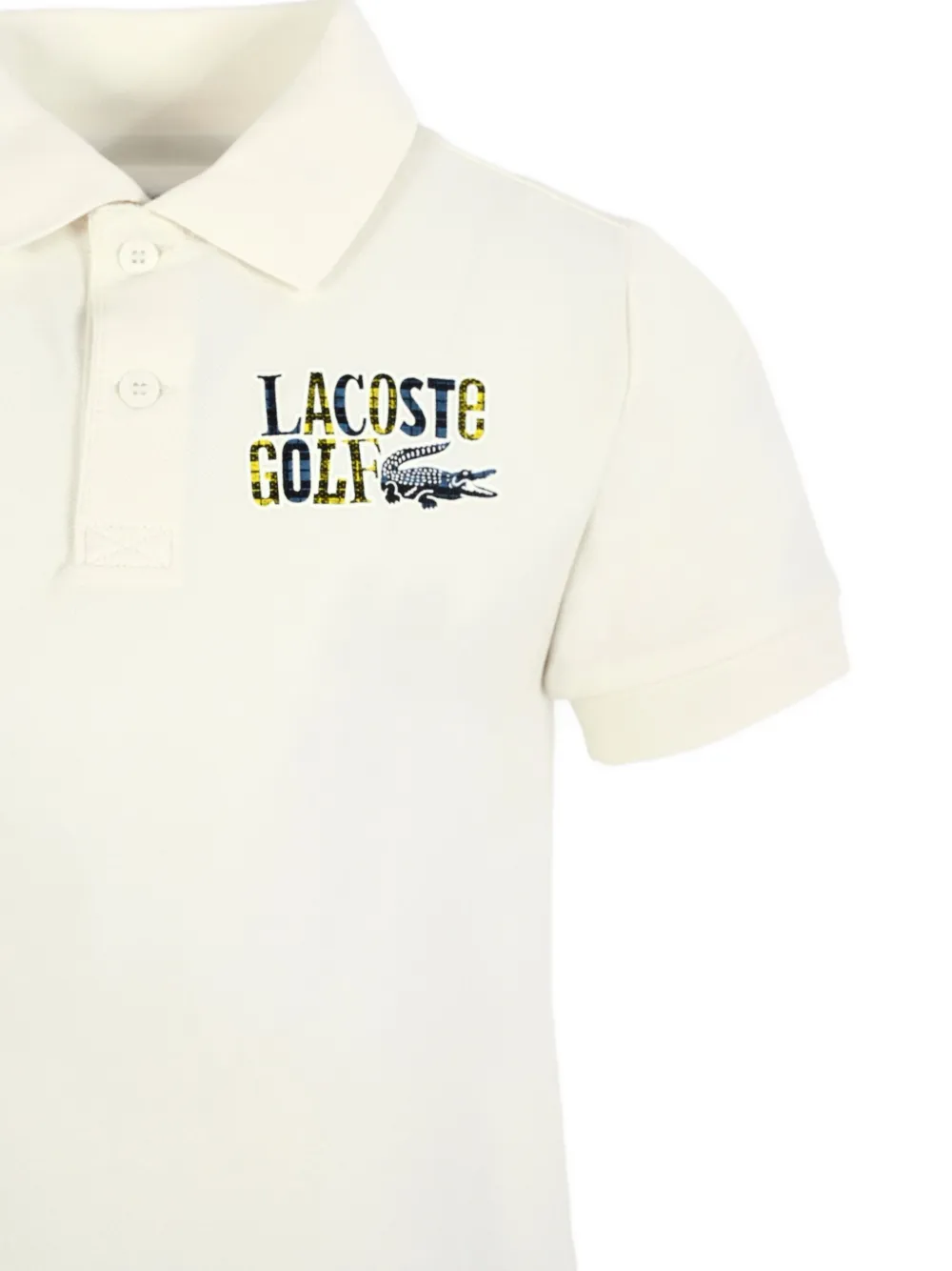 Рубашка-поло с короткими рукавами и принтом в стиле гольфа Lacoste Kids, нейтральный — фото 3