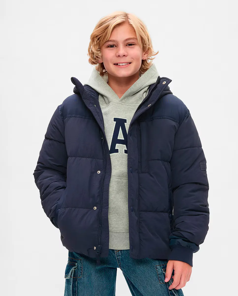 

Стеганая куртка для мальчика с капюшоном Gap, темно-синий
