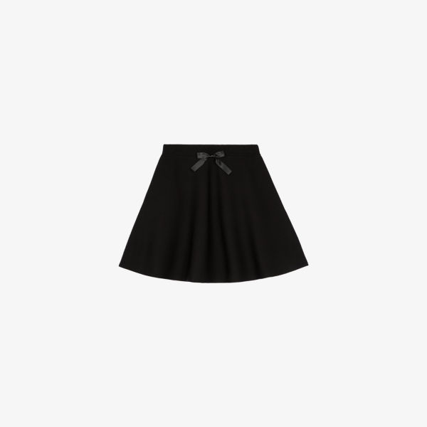 

Мини-юбка расклешенная The Kooples с бантом, черный