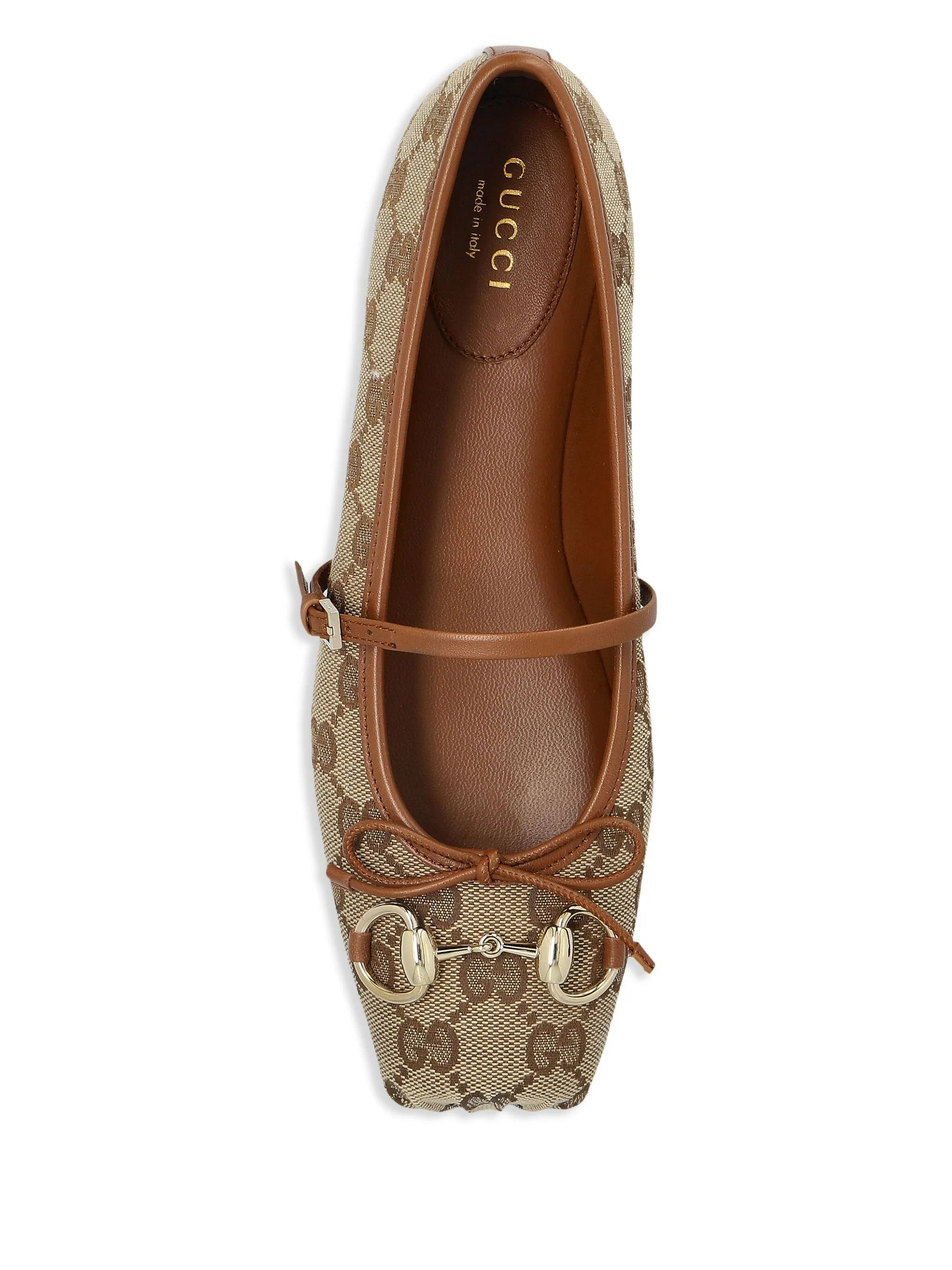 Туфли с монограммой и логотипом Double G Gucci, бежевый — фото 4