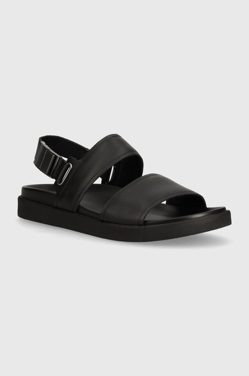 

Кожаные сандалии Calvin Klein BACK STRAP W/ ICONIC TLAQUE, черный