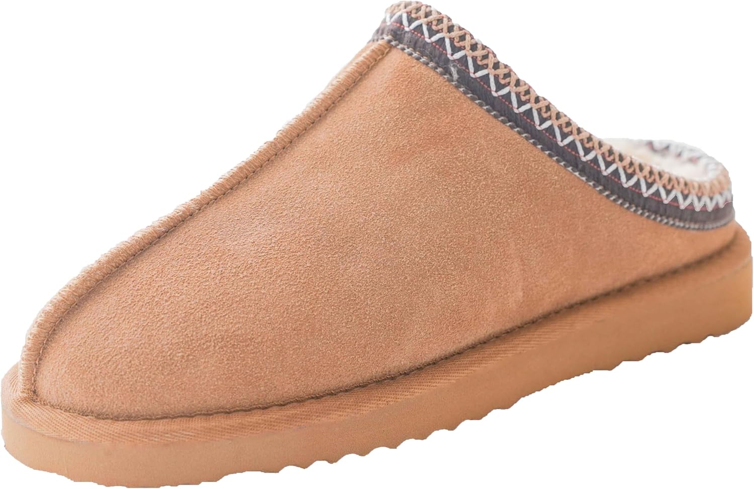 

Мужские пушистые уютные тапочки CLPP'LI из натуральной замши для дома и улицы, комфортные зимние тапочки на мягкой подошве, Tan