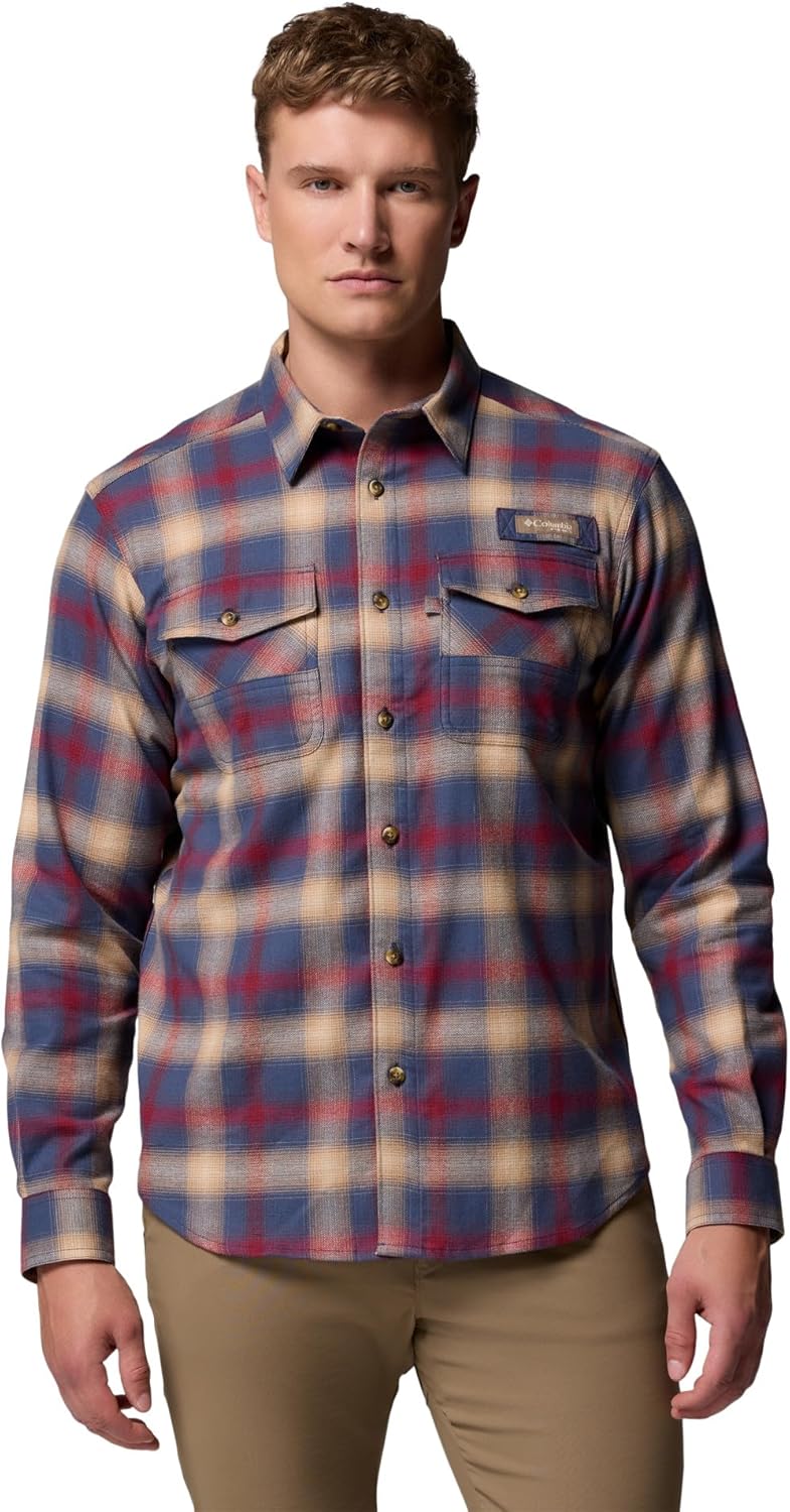 

Columbia мужская фланелевая рубашка Roughtail Stretch с длинным рукавом, Nocturnal Tracking Check