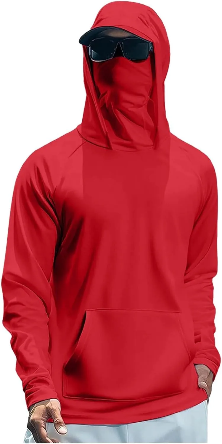 

Мужская маска-худи с защитой от солнца, с длинным рукавом и карманом