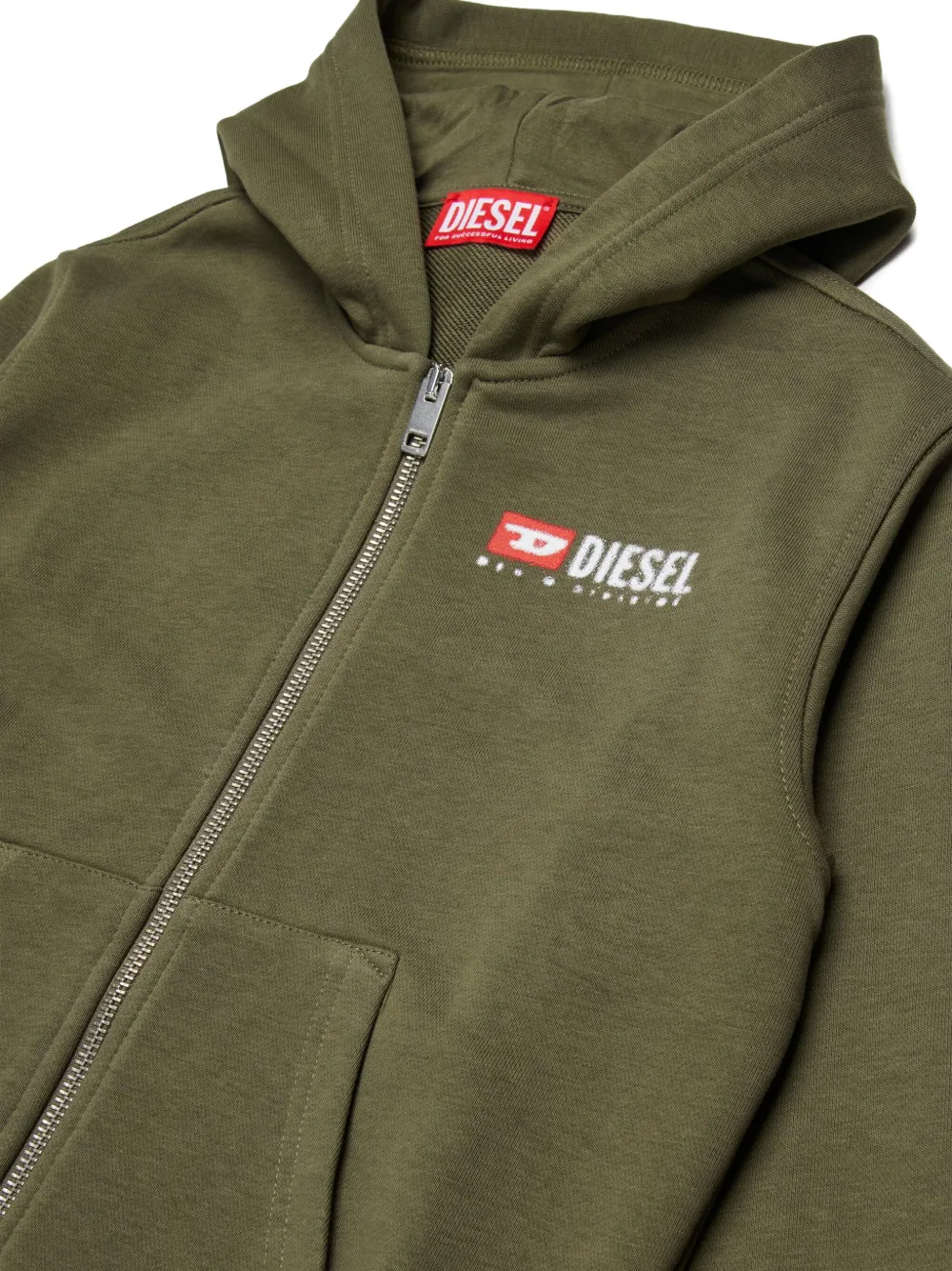 Худи Sdropshoodz Over на молнии Diesel Kids, зеленый — фото 3
