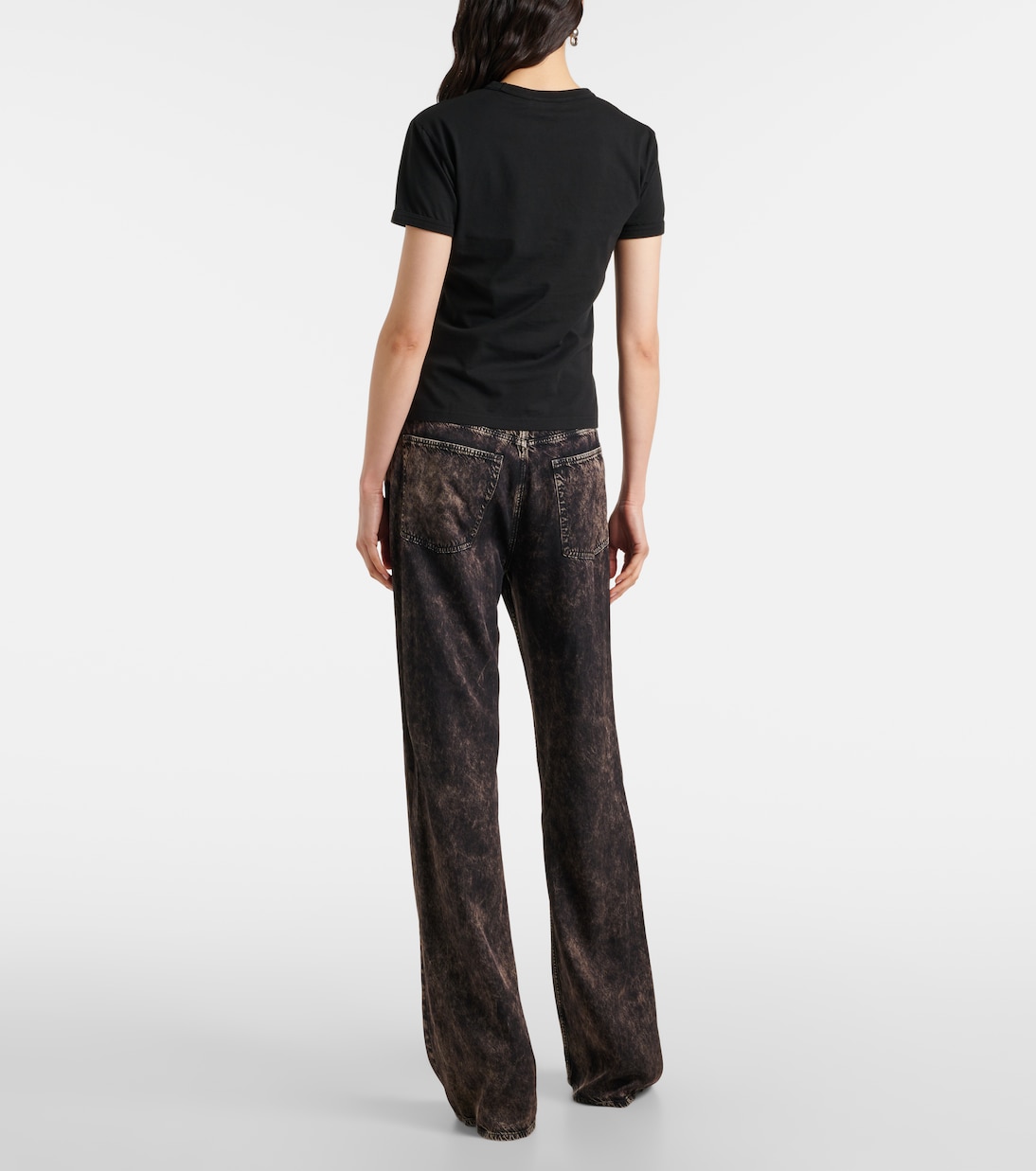 Футболка из хлопкового джерси с многослойным логотипом Acne Studios, Faded Black — фото 3