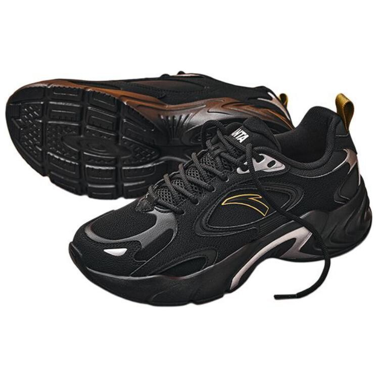 Кроссовки ANTA Lifestyle Shoes Men Low-top Basic Black/green Bean Brown, черный/зеленый/коричневый — фото 4