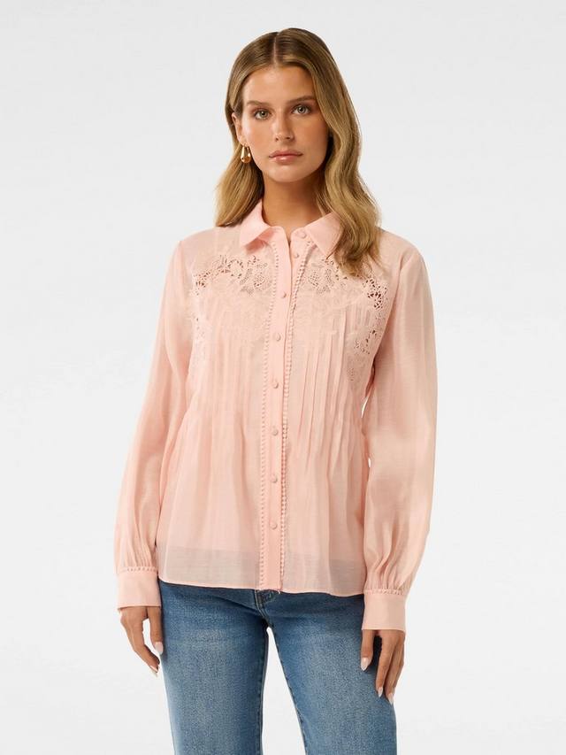 

Вышитая рубашка Azura для миниатюрных Forever New, Dusty Pink