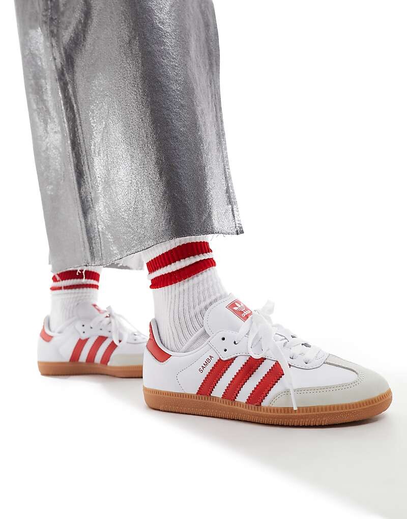 Бело-красные кроссовки adidas Originals Samba