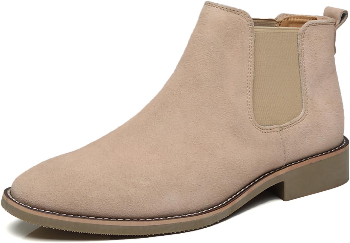 

Мужские ботинки челси, повседневные удобные ботинки без шнурков, мужские ботильоны, замшевые ботинки челси, мужские модные ботинки с острым носком, ботинки из искусственной кожи Generic, бежевый